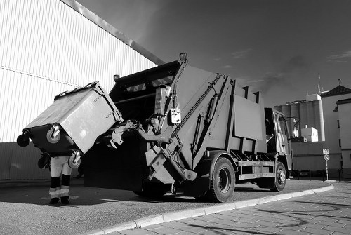 Bags of sorted recyclables ready for transfer to a local materials recovery facility