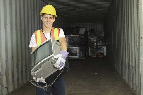 Professional waste removal team at work